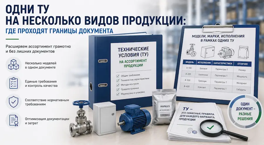 Можно ли выпускать несколько видов продукции по одним ТУ: где проходят границы документа